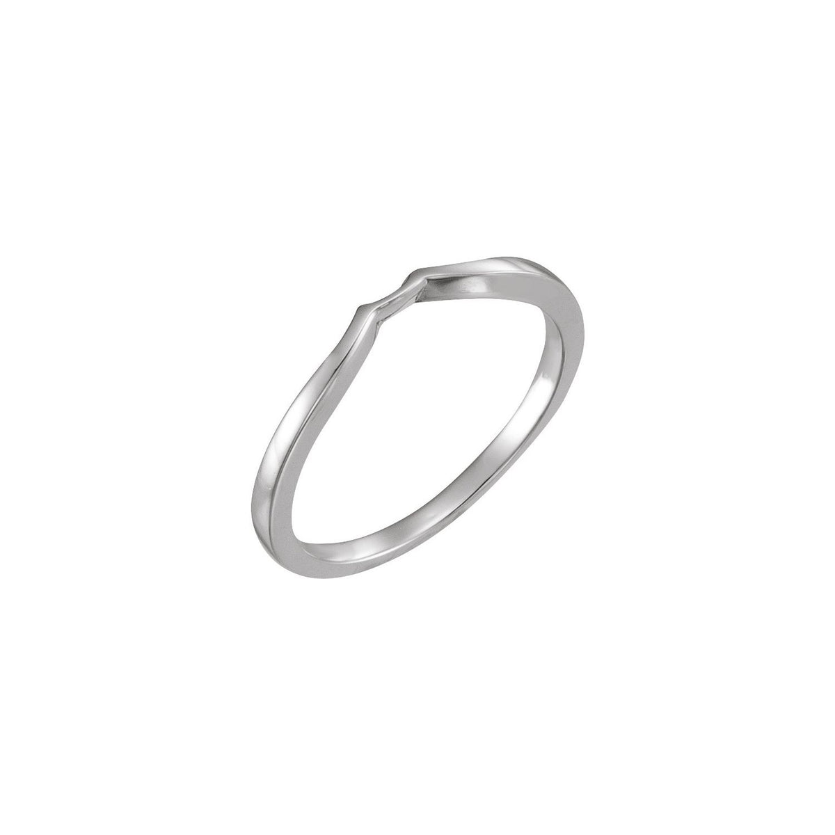 14K White Gold Band, Accented Engagement