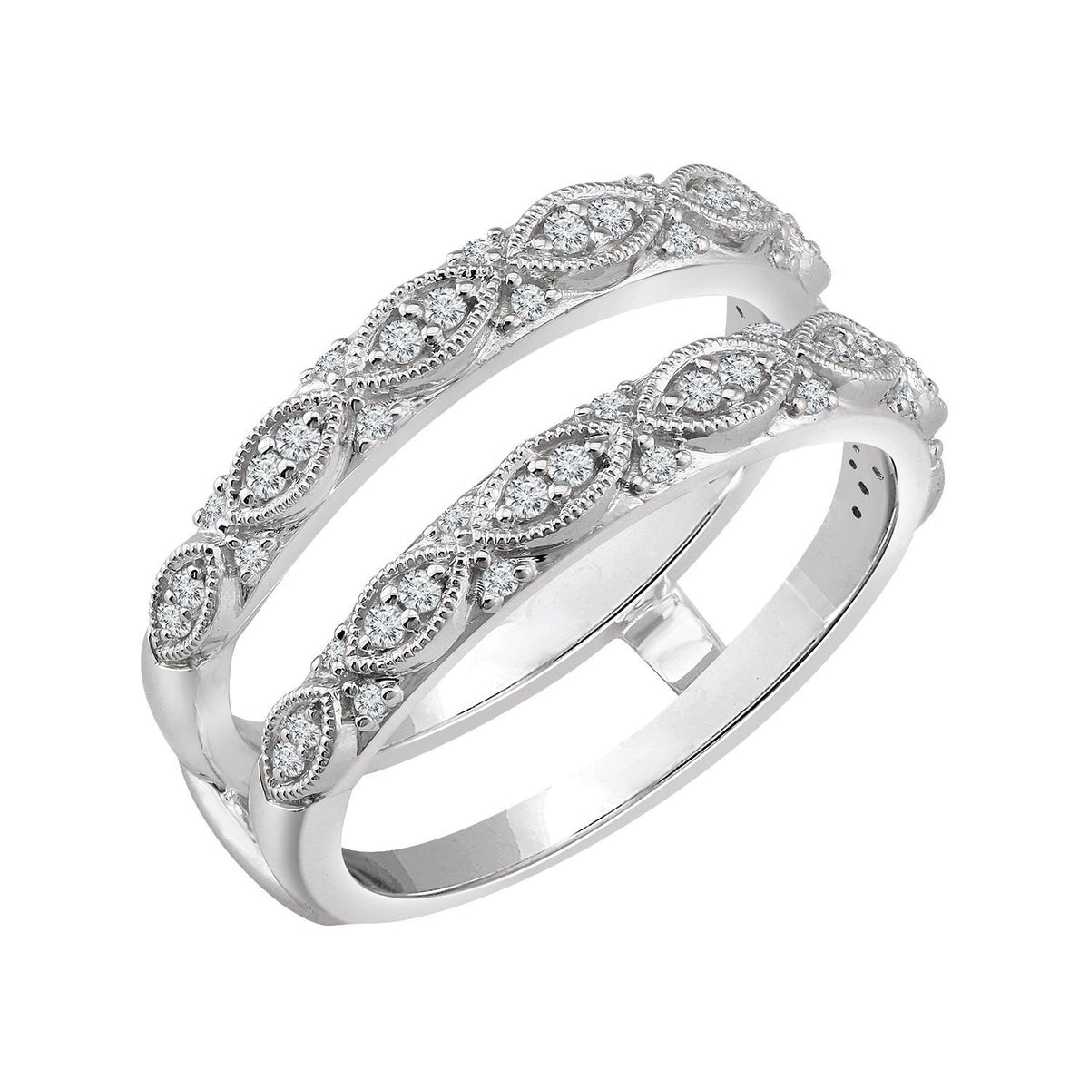 1/4 CTW Natural Diamond Ring Guard, Vintage-Inspired