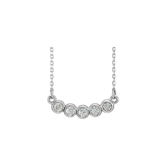 1/3 CTW Natural Diamond Bezel-Set 16-18" Necklace