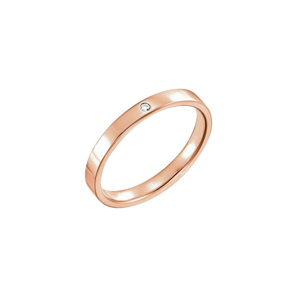 .015 CT Natural Diamond Comfort-Fit Flat Band, 2.5 mm