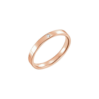 .015 CT Natural Diamond Comfort-Fit Flat Band, 2.5 mm