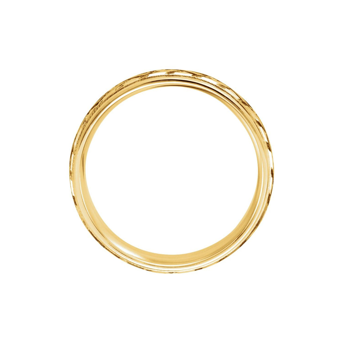 Milgrain Woven-Design Comfort-Fit Half Round Band