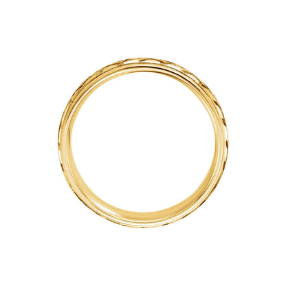 Milgrain Woven-Design Comfort-Fit Half Round Band