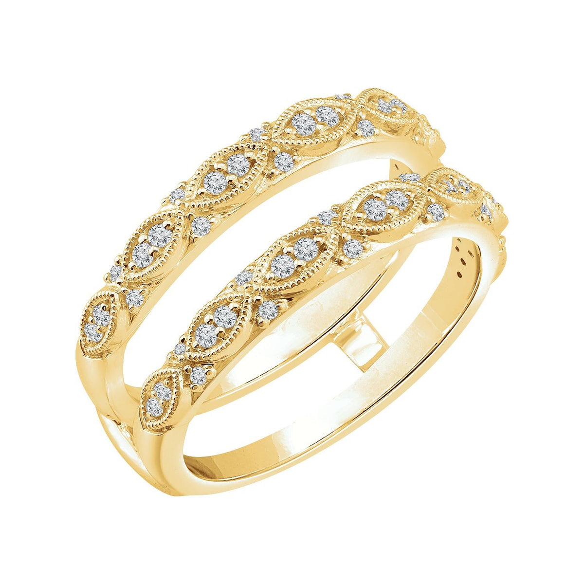 1/4 CTW Natural Diamond Ring Guard, Vintage-Inspired
