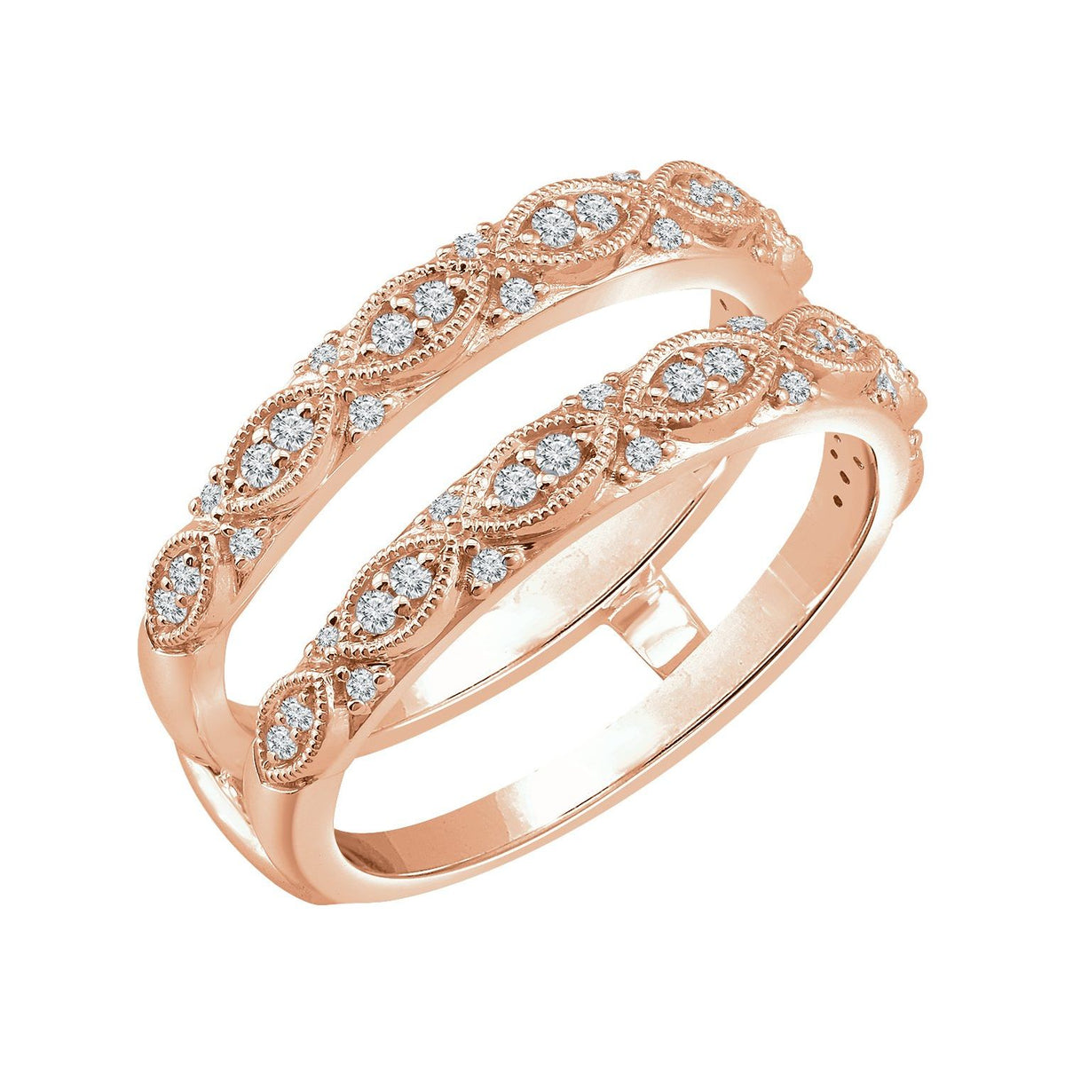 1/4 CTW Natural Diamond Ring Guard, Vintage-Inspired