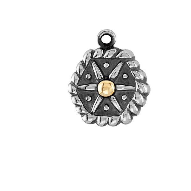 Sterling Silver & 14K Yellow Gold Floral Dangle