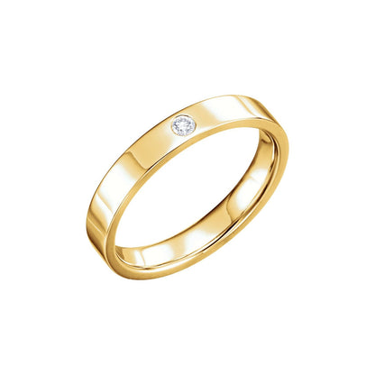 .06 CT Natural Diamond Comfort-Fit Flat Band, 4 mm, Accented