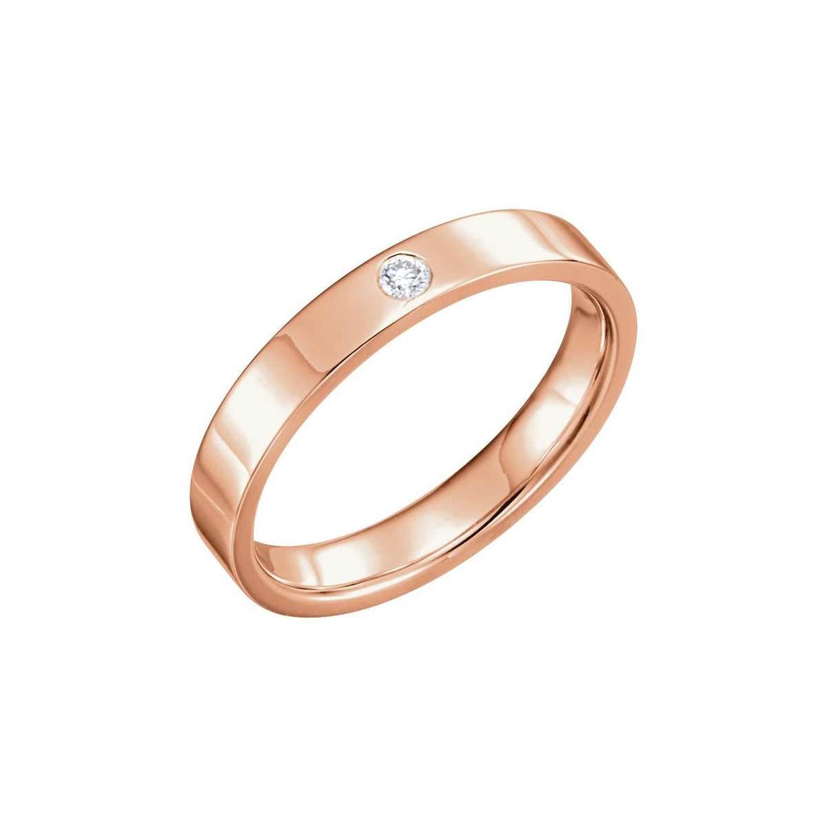 .06 CT Natural Diamond Comfort-Fit Flat Band, 4 mm, Accented