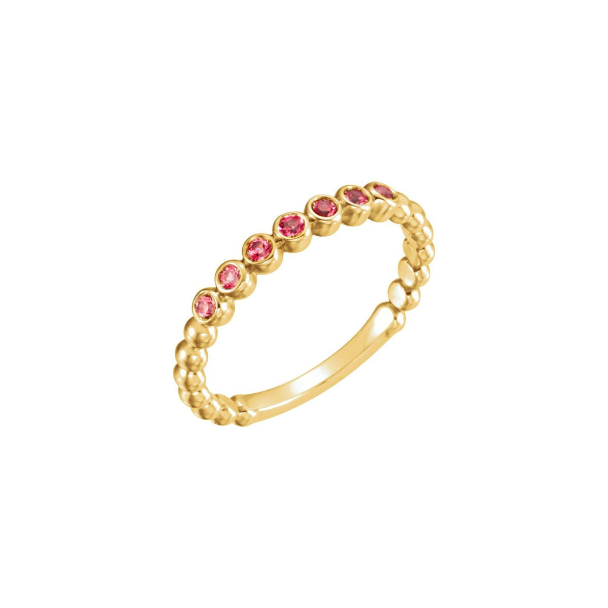 14K Yellow Gold Natural Ruby Stackable Ring