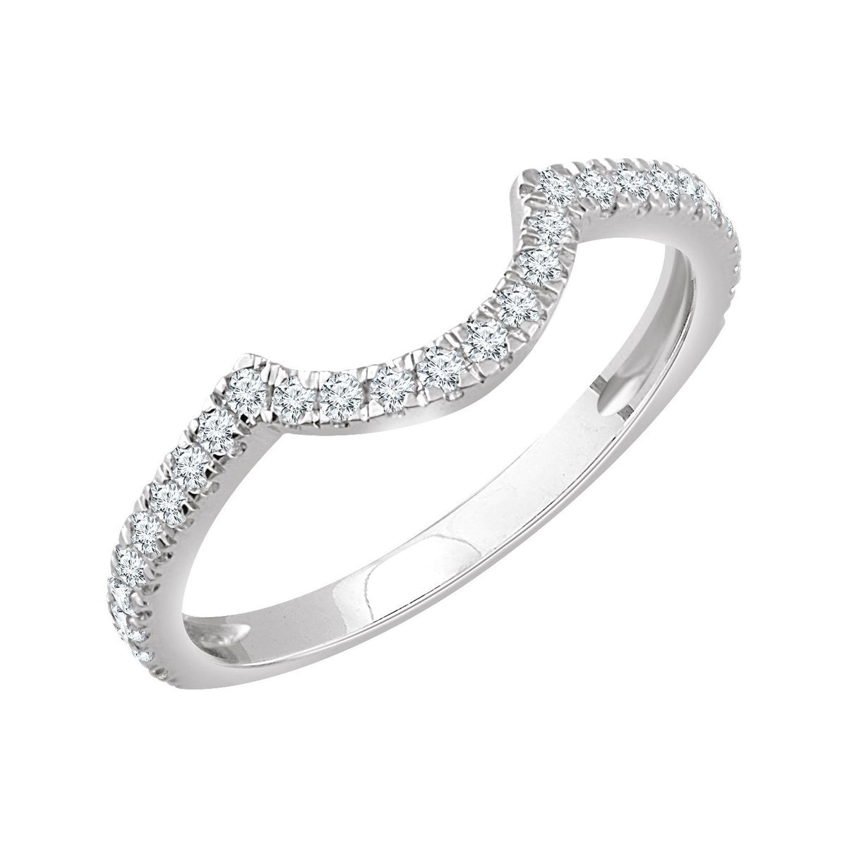 14K White Gold 3/8 CTW Natural Diamond Matching Band
