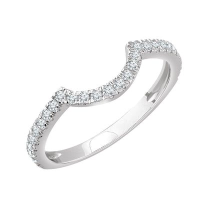 14K White Gold 3/8 CTW Natural Diamond Matching Band