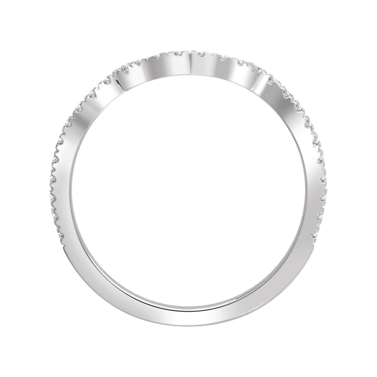 14K White Gold 3/8 CTW Natural Diamond Matching Band