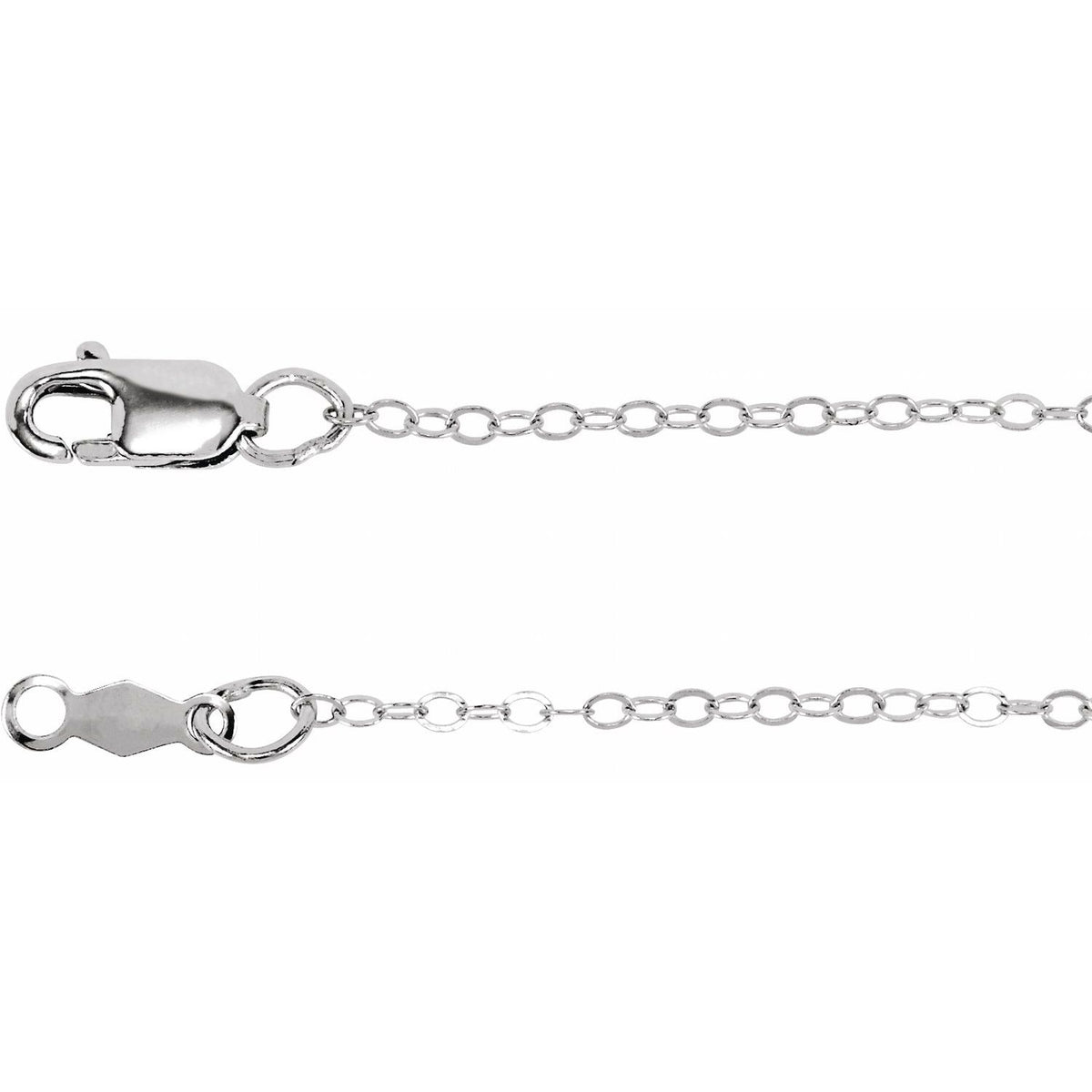 Sterling Silver Flat Cable 20" Chain