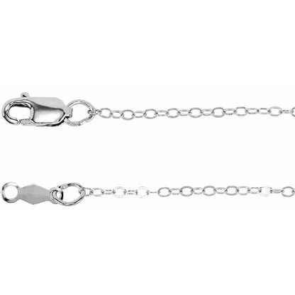 Sterling Silver Flat Cable 24" Chain