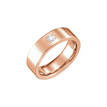 1/10 CT Natural Diamond Comfort-Fit Flat Band, 6 mm, Accented