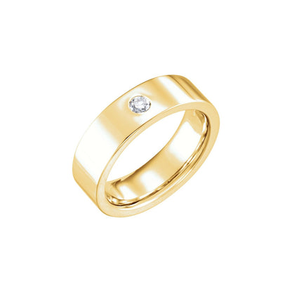 1/10 CT Natural Diamond Comfort-Fit Flat Band, 6 mm, Accented