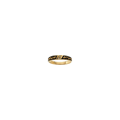 14K Yellow Gold .01 CTW Natural Diamond Ladies Cross Band