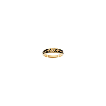 14K Yellow Gold .025 CTW Natural Diamond Men's Cross Band