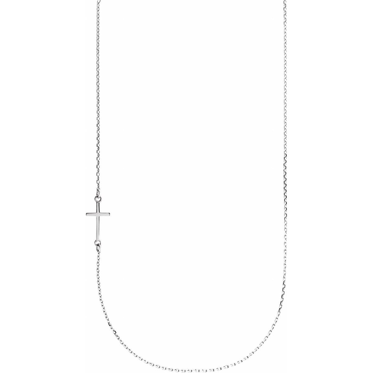 Off-Center Sideways Cross 16" Necklace
