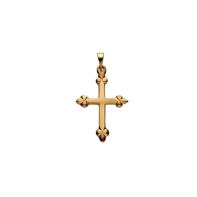 14K Yellow Gold 21x16 mm Cross Pendant