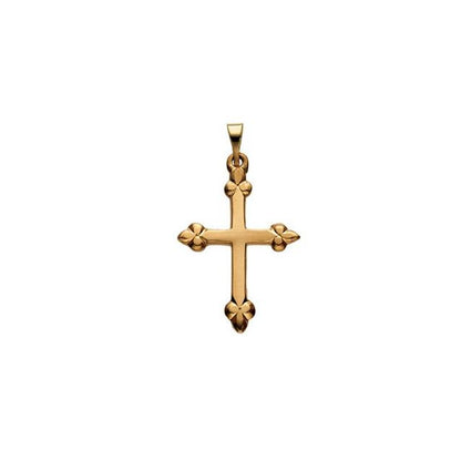 14K Yellow Gold 21x16 mm Cross Pendant