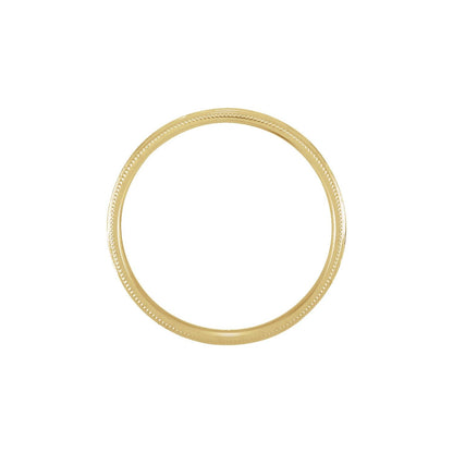 Hand-Engraved Milgrain Sculptural Comfort-Fit Half-Round Band
