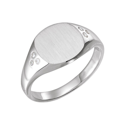 .05 CTW Natural Diamond Square Signet Ring