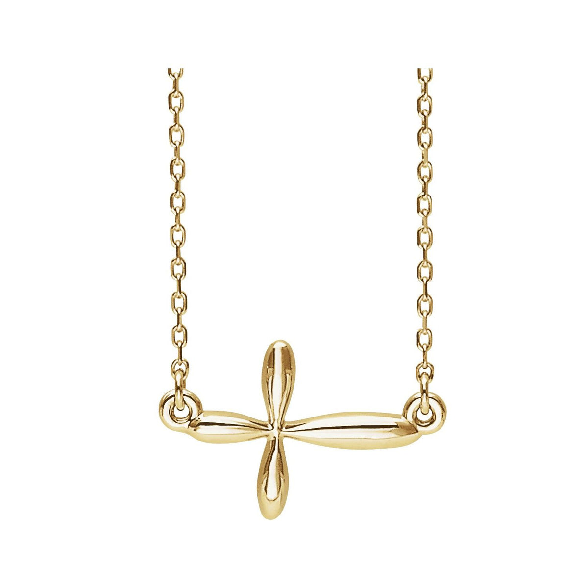 Sideways Cross 16-18" Necklace