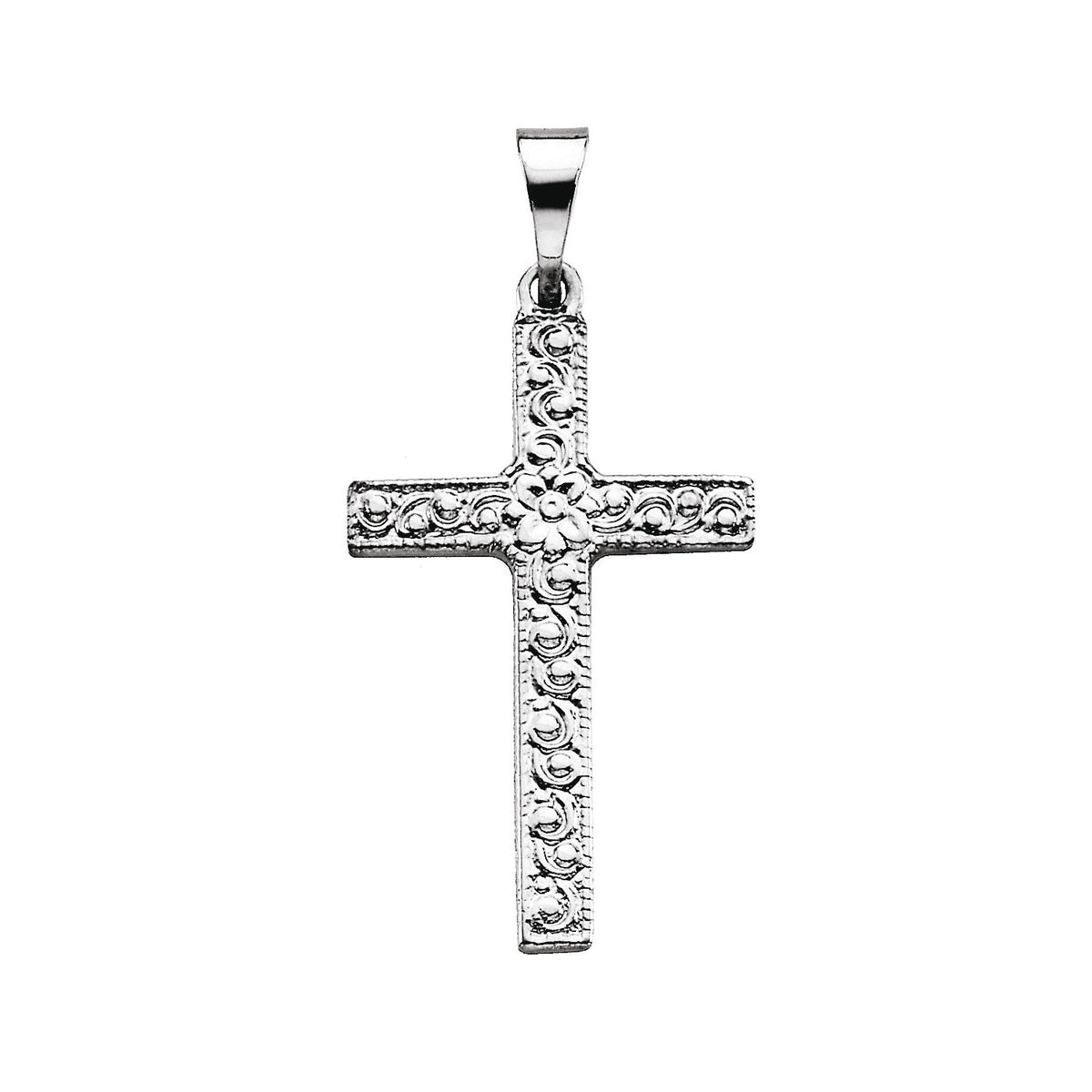 20x13 mm Floral-Inspired Cross Pendant