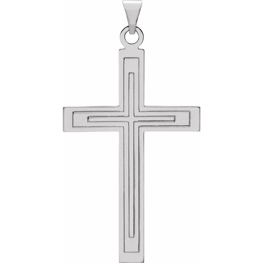 49.4x25 mm Grooved Cross Pendant