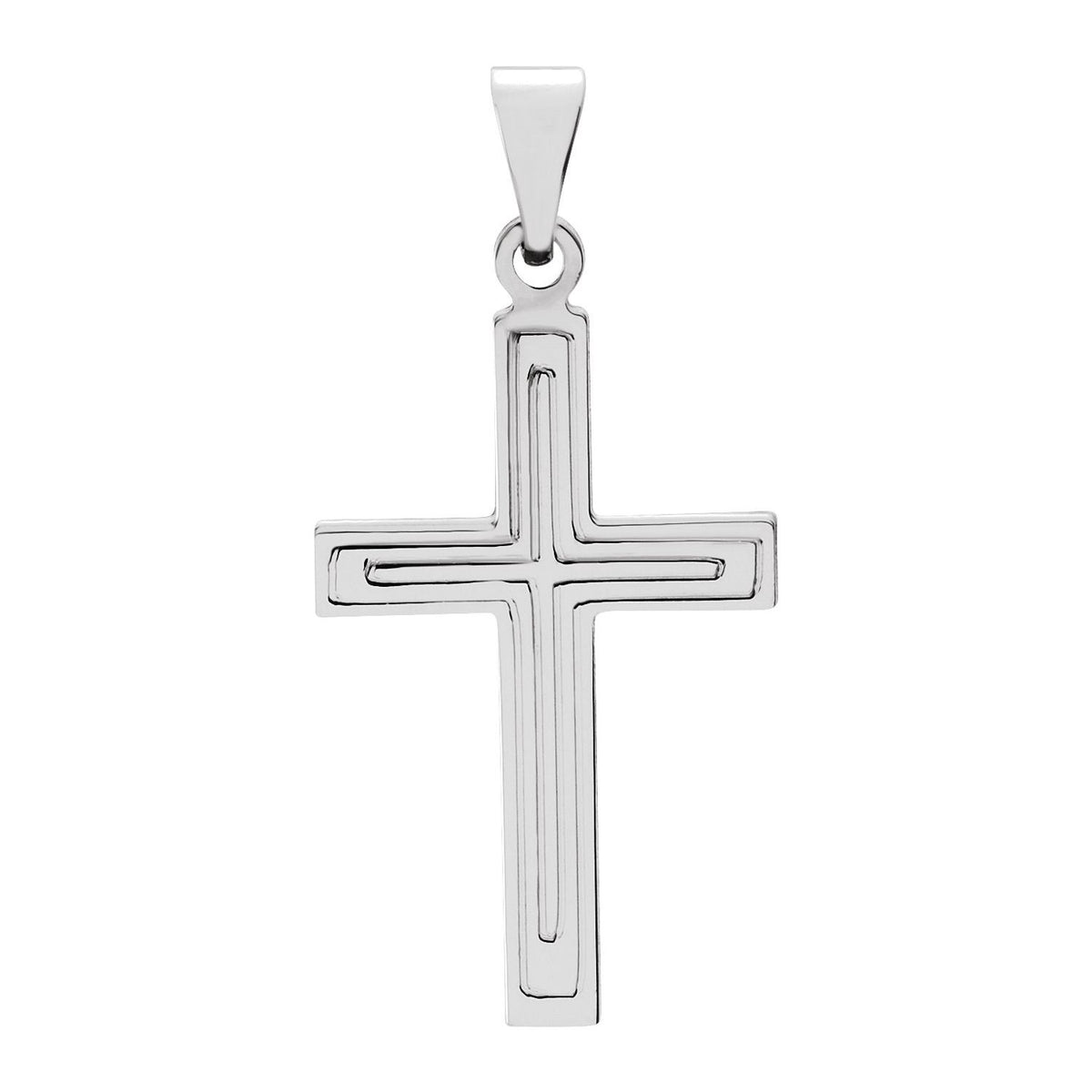 25.9x12 mm Grooved Cross Pendant