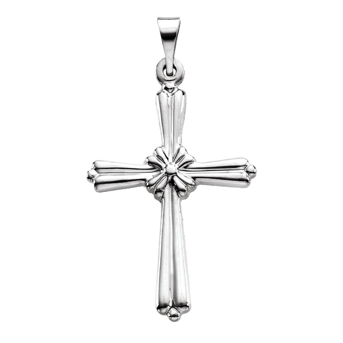 14K White Gold Cross Pendant