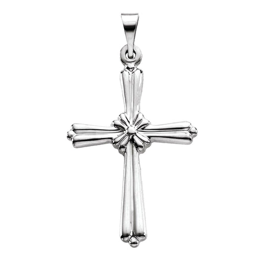 14K White Gold Cross Pendant