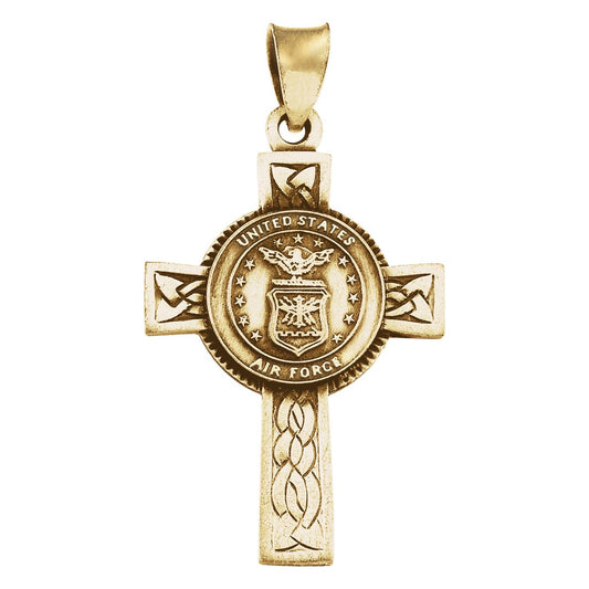 14K Yellow Gold U.S. Air Force Cross Pendant