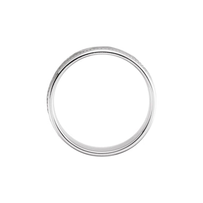 14K White Gold Rope Edge Comfort-Fit Flat Band