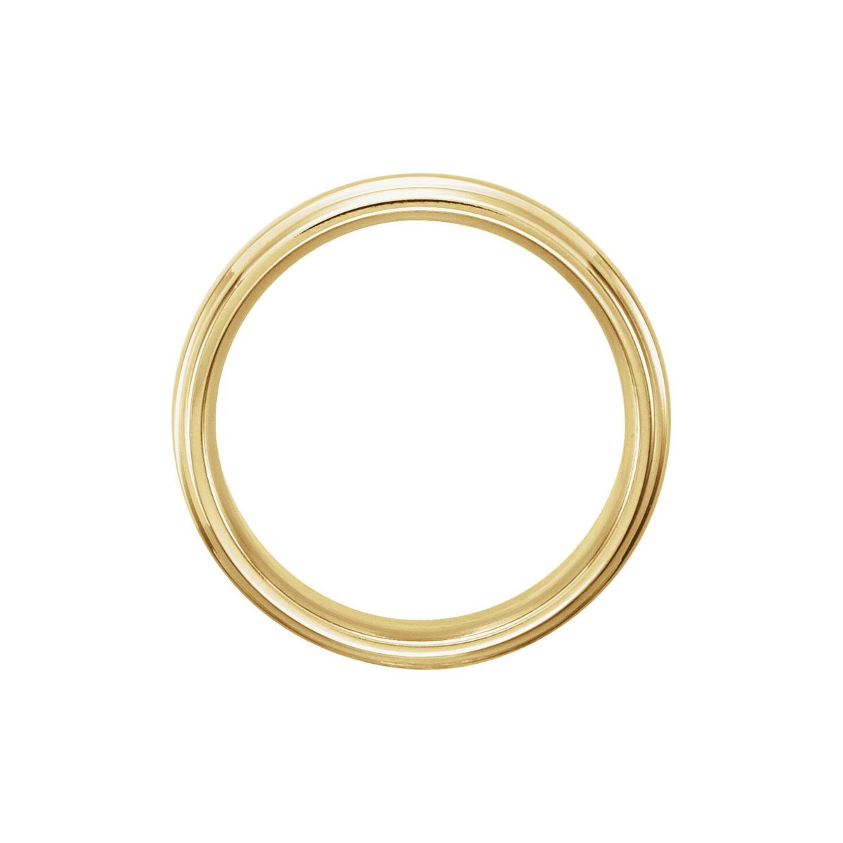 18K Yellow Gold Grooved Band