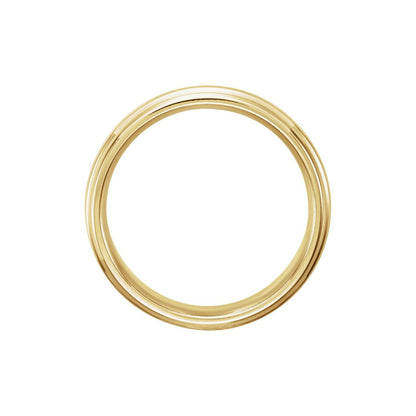 18K Yellow Gold Grooved Band