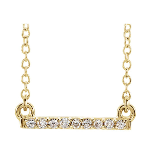 .07 CTW Petite Natural Diamond Bar 16-18" Necklace