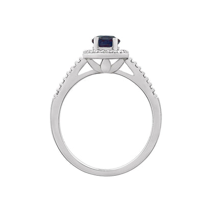 Sterling Silver Lab-Grown Alexandrite & .01 CTW Natural Diamond Ring