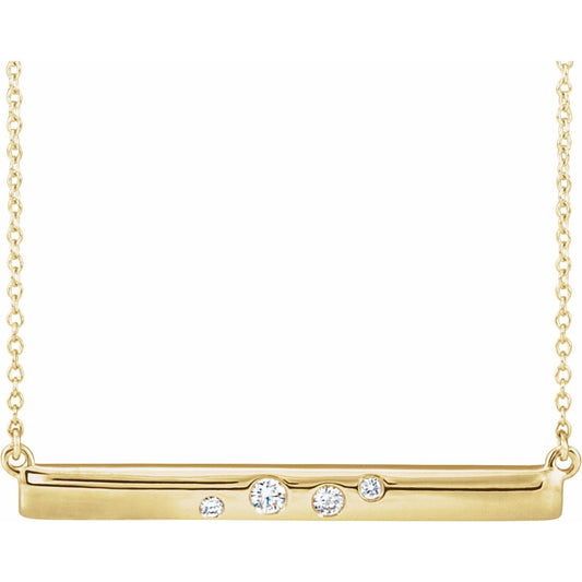 1/10 CTW Natural Diamond Bar 16-18" Necklace