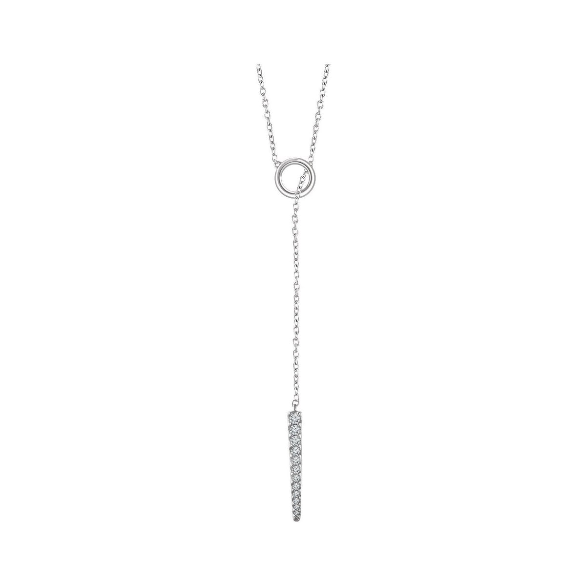14K Yellow Gold 1/6 CTW Natural Diamond Circle & Bar 16-18" Y Necklace