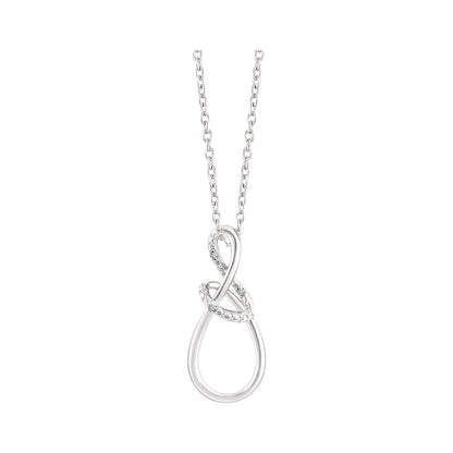 Sterling Silver .01 CTW Natural Diamond Freeform 16-18" Necklace