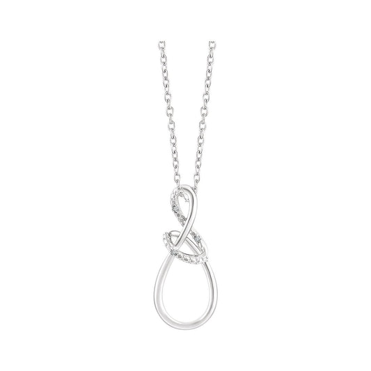 Sterling Silver .015 CTW Natural Diamond Freeform 16-18" Necklace