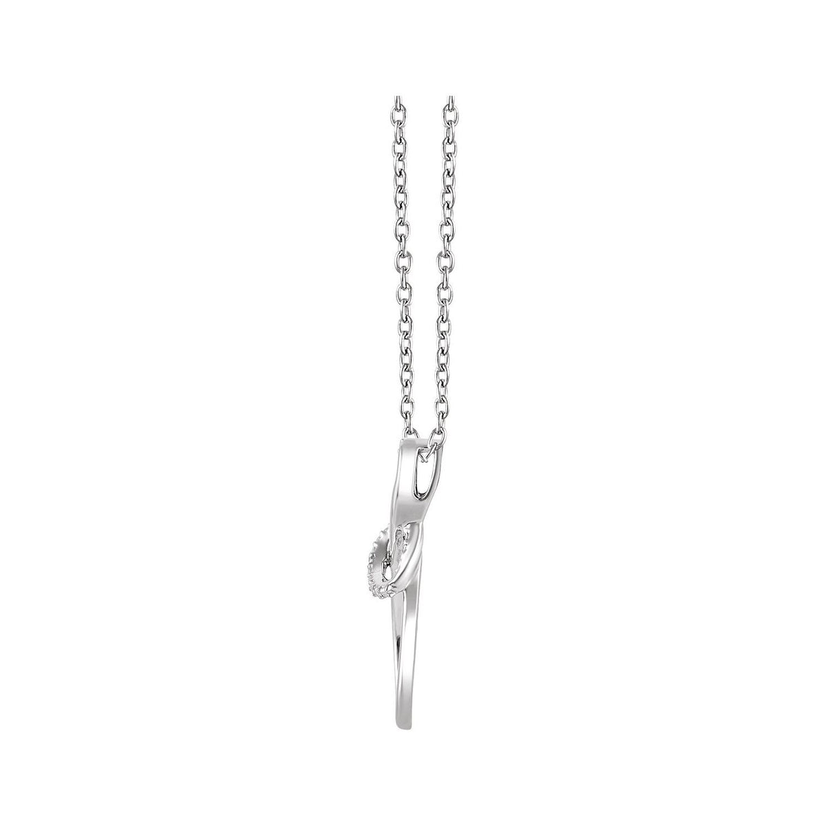 Sterling Silver .01 CTW Natural Diamond Freeform 16-18" Necklace