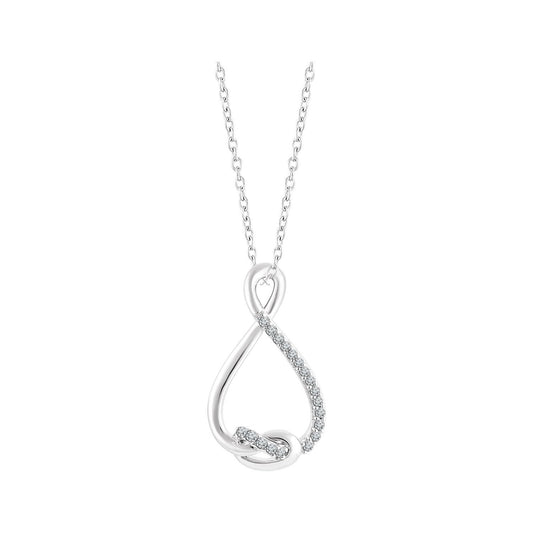 Sterling Silver 1/10 CTW Natural Diamond Freeform 16-18" Necklace