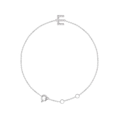 .06 CTW Natural Diamond Initial 6-7" Bracelet