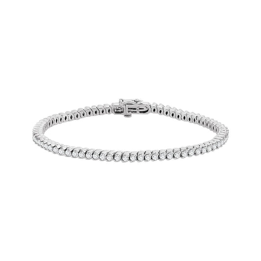 14K White Gold 2 3/4 CTW Natural Diamond 7" Line Bracelet