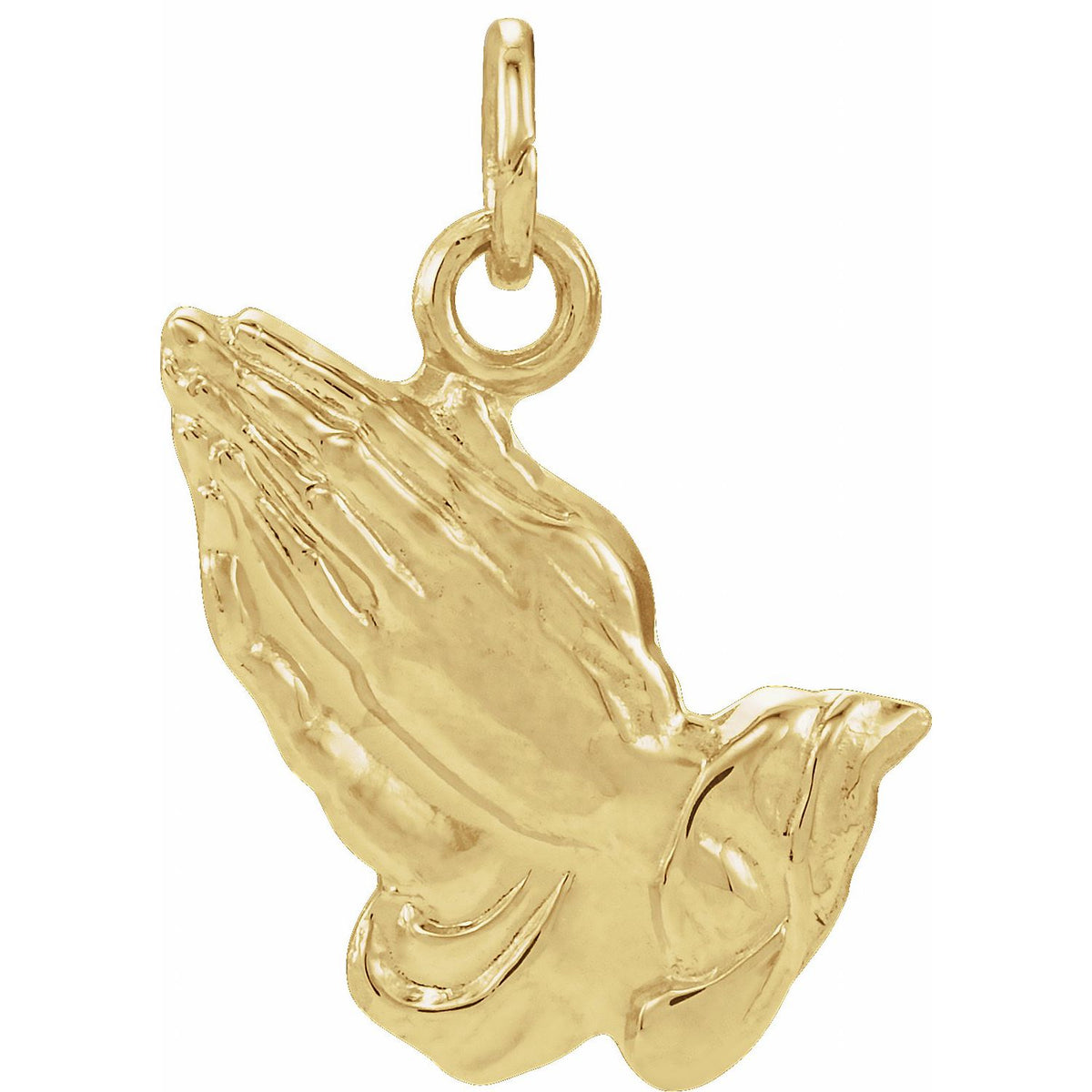 14K Yellow Gold 15.75x13 mm Praying Hands Pendant