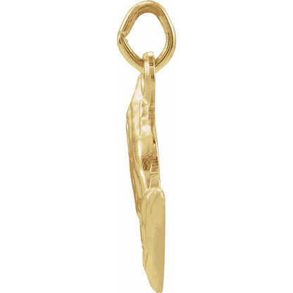 14K Yellow Gold 15.75x13 mm Praying Hands Pendant