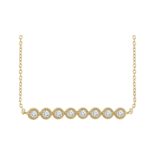 14K Yellow Gold 1/5 CTW Natural Diamond Bar 16-18" Necklace